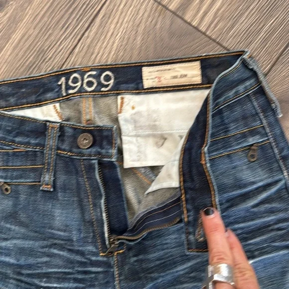 Engineered Dark Blue Denim Jeans size 2 funky cool - Picture 7 of 16